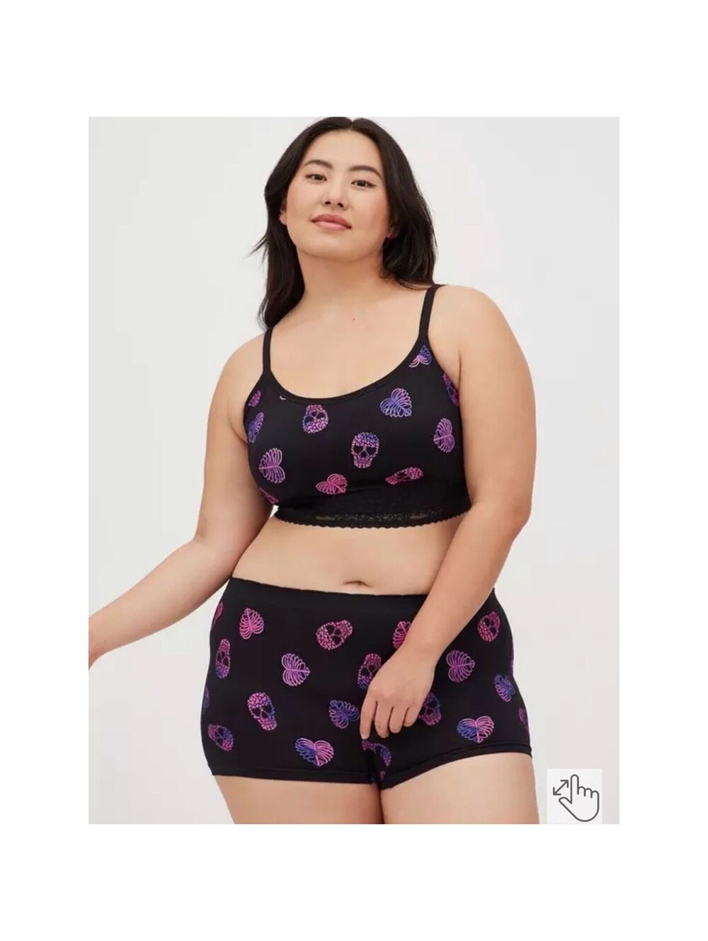 Torrid Seamless Lace Band Skull Hearts Bralette 2X NWT